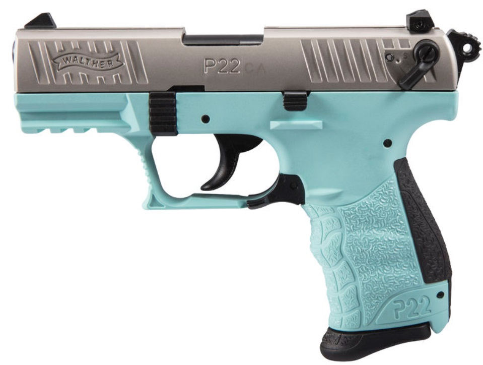 WALTHER ARMS P22 22LR NKL/ANGEL BLUE 3.4 CA