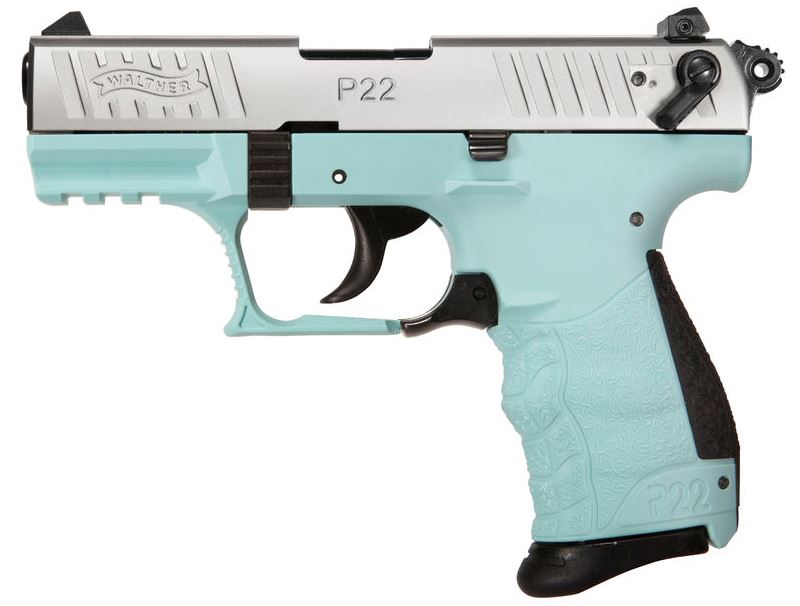 WALTHER ARMS P22Q 22LR NKL/ANGEL BLUE 3.4"