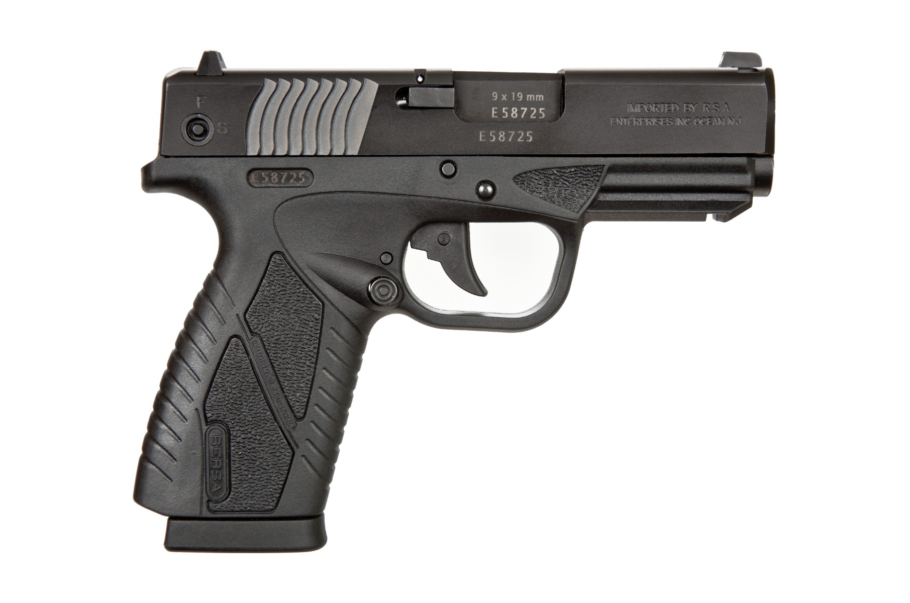 Bersa BPCC Pistol - Black | 9mm | 3.3" Barrel | 8rd