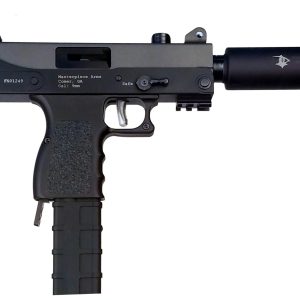 Masterpiece Arms Pistol - Black | 9mm | 6" Threaded Barrel | 30rd | W/ Barrel Extension | Grim Reaper Cerakote Design