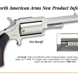 NORTH AMERICAN ARMS SHERIFF 22MAG 2.5" SS 5SH