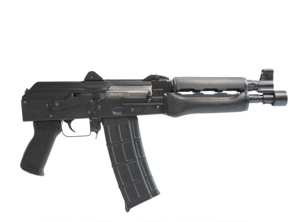 Zastava ZPAP85 AK-47 Pistol BULGED TRUNNION 1.5MM RECEIVER - Stained Wood Handguard | 5.56NATO | 10" Chrome Lined Barrel