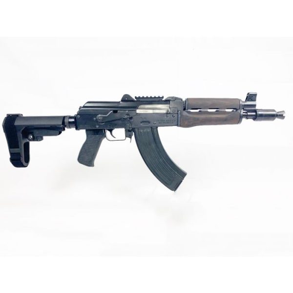 Zastava ZPAP92 AK-47 Pistol BULGED TRUNNION 1.5MM RECEIVER - Stained Wood Handguard | 7.62x39 | 10" Chrome Lined Barrel | Booster Brake | SBA3 Arm Brace