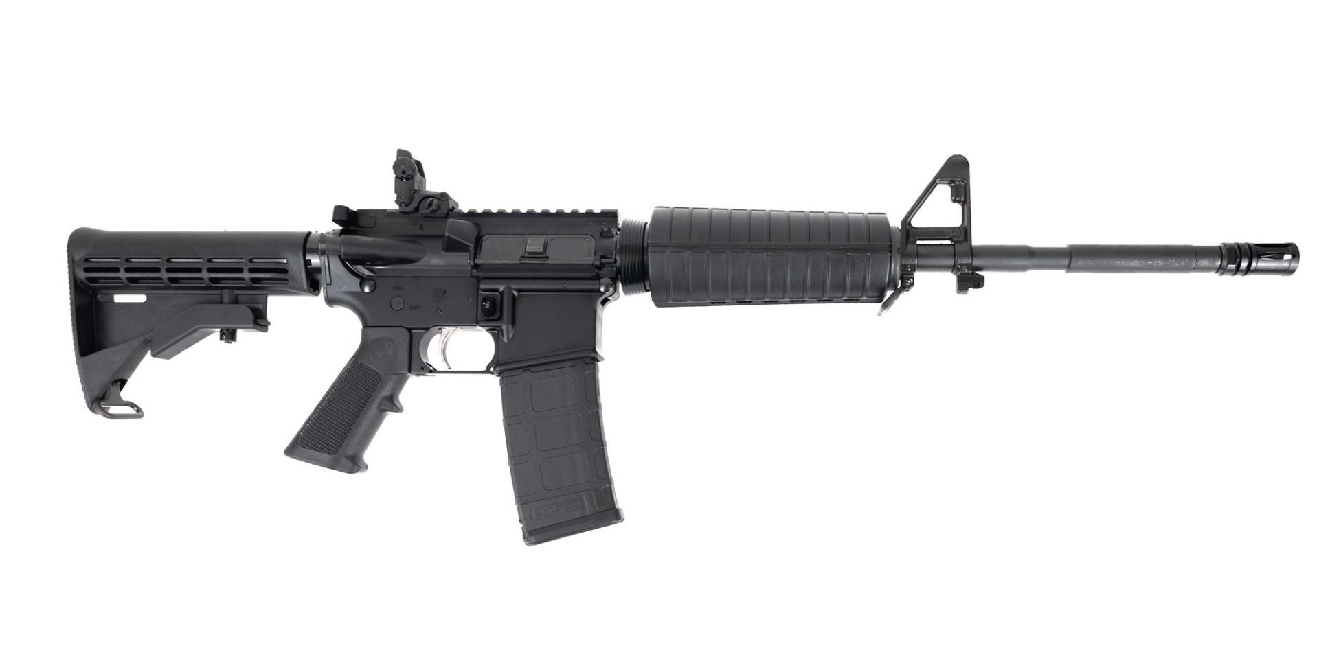 DPMS DR-15 AR Rifle - Black | 5.56NATO | 16" Barrel | Classic Rifle Furniture | MBUS Rear Sight